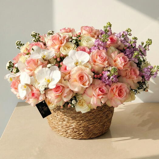 The Blush Garden flowers Basket