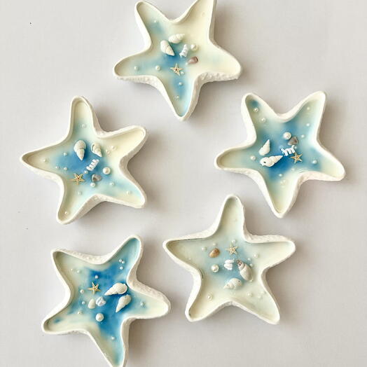 5 pieces Star fish candle