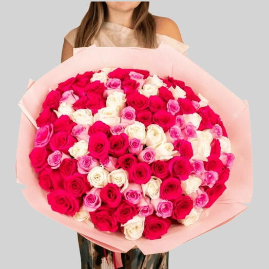 Специальное предложение ко Дню матери_ Букет смешанных роз