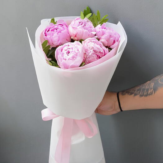 5 Pink Peonies